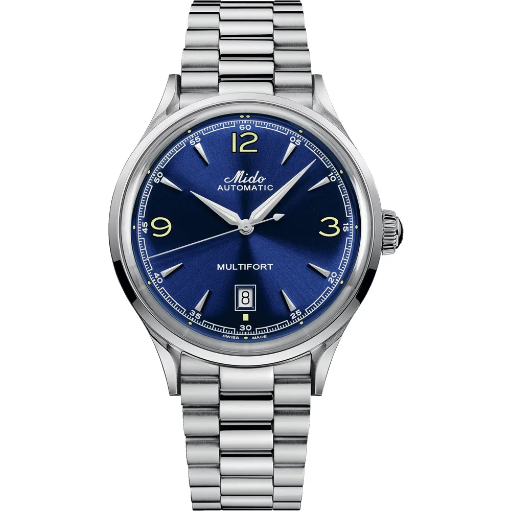 MIDO美度 Multifort Powerwind 先鋒系列 復古機械錶-黑x銀/40mm M0404071105700 歷史價格詳細信息