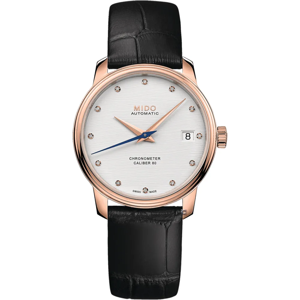 MIDO 美度 Baroncelli 永恆系列鈦游絲超薄復刻款機械錶/黑X玫瑰金/39mm/M0274073605100 歷史價格詳細信息