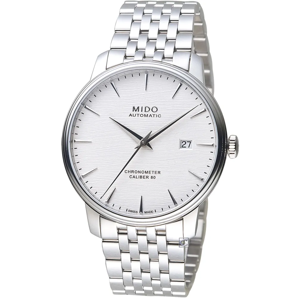 MIDO 美度 永恆系列80小時天文台認證矽游絲機械錶-白x黑/39mm M0274081601800 歷史價格詳細信息