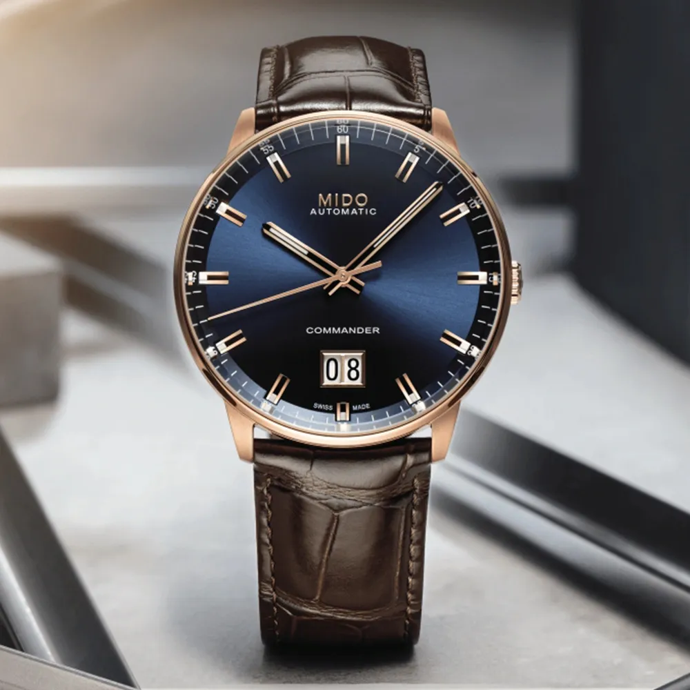 MIDO 美度 Commander 香榭系列 M0162303603100 星期日期 自動機芯 三針夜光真皮 白金色 腕錶 手錶 33mm 歷史價格詳細信息