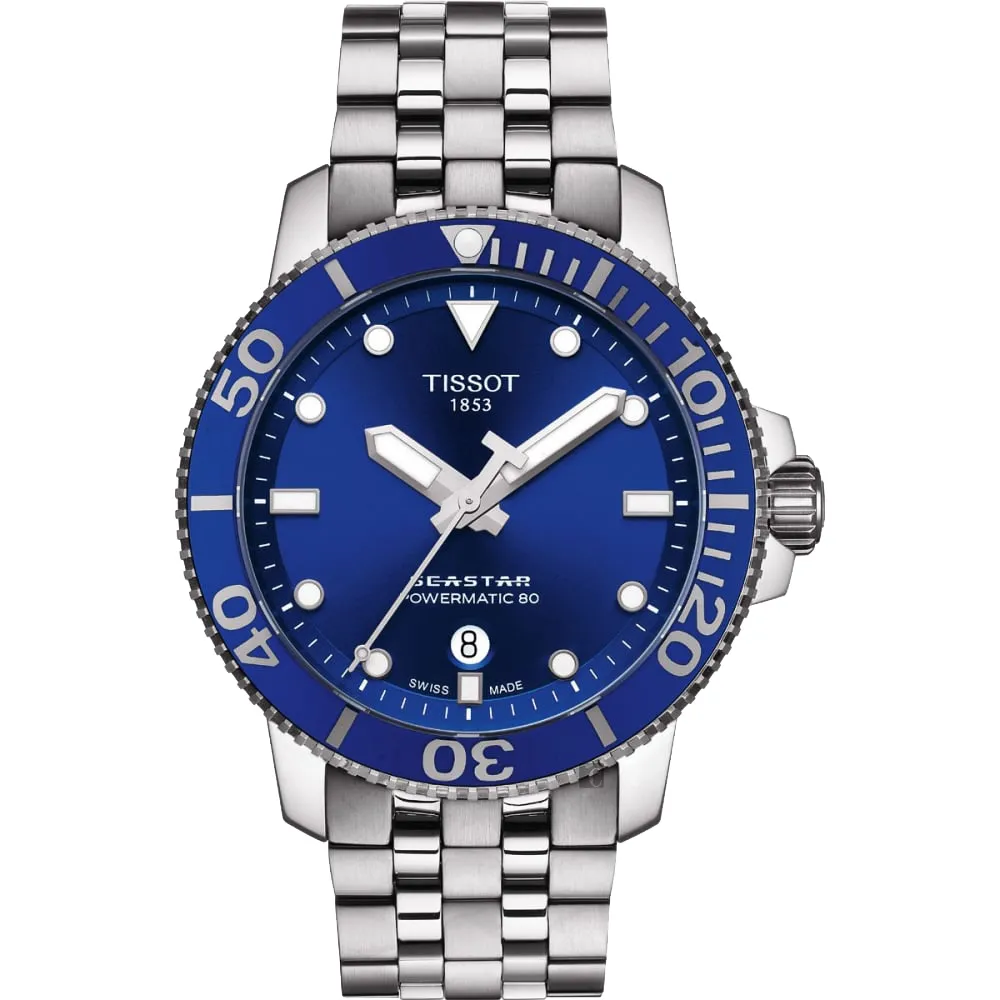 TISSOT 天梭 Seastar 1000 海洋之星300米潛水機械錶-藍x銀/43mm T1204071104100 價格比較,價格查詢,歷史價格詳細信息