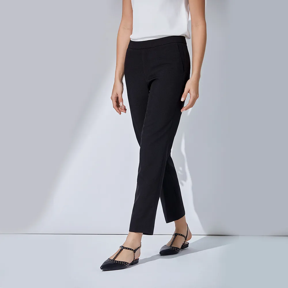 【G2000】 商務平紋低腰九分西裝褲-黑色 | 1625116699 品牌旗艦館 OL穿搭 歷史價格詳細信息