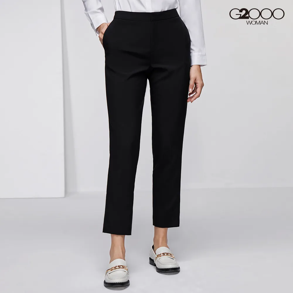 【G2000】 商務平紋低腰九分西裝褲-黑色 | 1625116699 品牌旗艦館 OL穿搭 歷史價格詳細信息