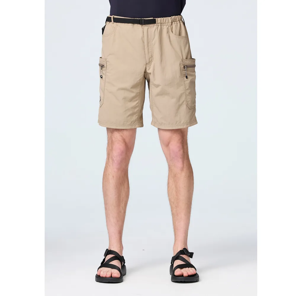 【荒野 WildLand】男 透氣抗UV多口袋工裝短褲(3L大尺碼) 防潑水.抗UV50+/0B21390-165 印黑色 歷史價格詳細信息