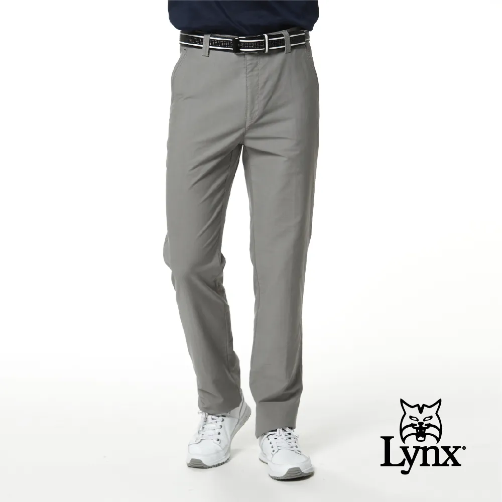 【Lynx Golf】男款彈性舒適混紡材質百搭素面款式平面休閒長褲-灰色 歷史價格詳細信息
