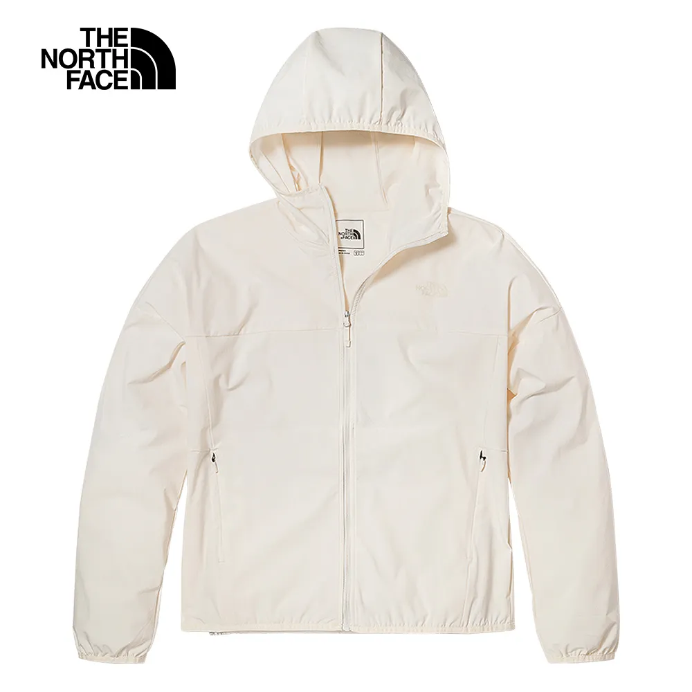 The North Face北面女款米白色防潑水舒適透氣可打包連帽防風外套｜87VRQLI 歷史價格詳細信息
