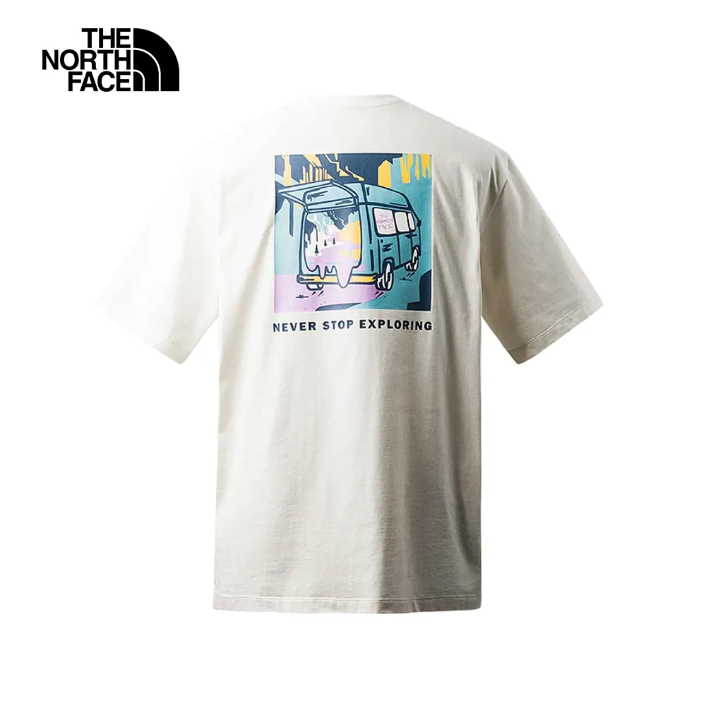 The North Face北面男款米白色背部品牌LOGO印花寬鬆大學T｜86PYN3N 歷史價格詳細信息