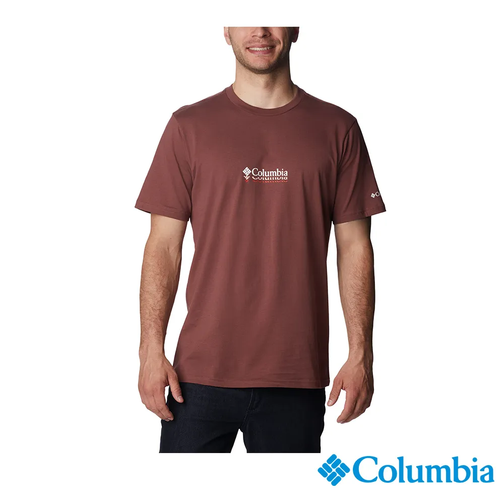 Columbia哥倫比亞 男款- LOGO純棉短袖上衣-暗紅 UAO13630WE (2023春夏) 歷史價格詳細信息