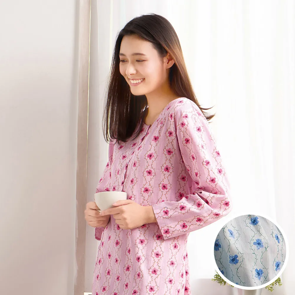 華歌爾睡衣-仕女系列 M-LL針織印花無開襟洋裝(暗夜藍)-LWZ37641EU 歷史價格詳細信息