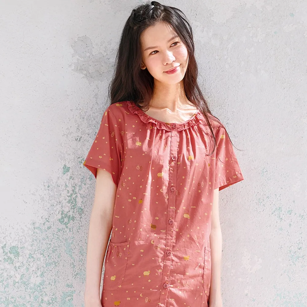 華歌爾睡衣-家居系列 M-LL純棉針織竹節紗圓領洋裝(暗夜藍)-LWZ37233N1 歷史價格詳細信息