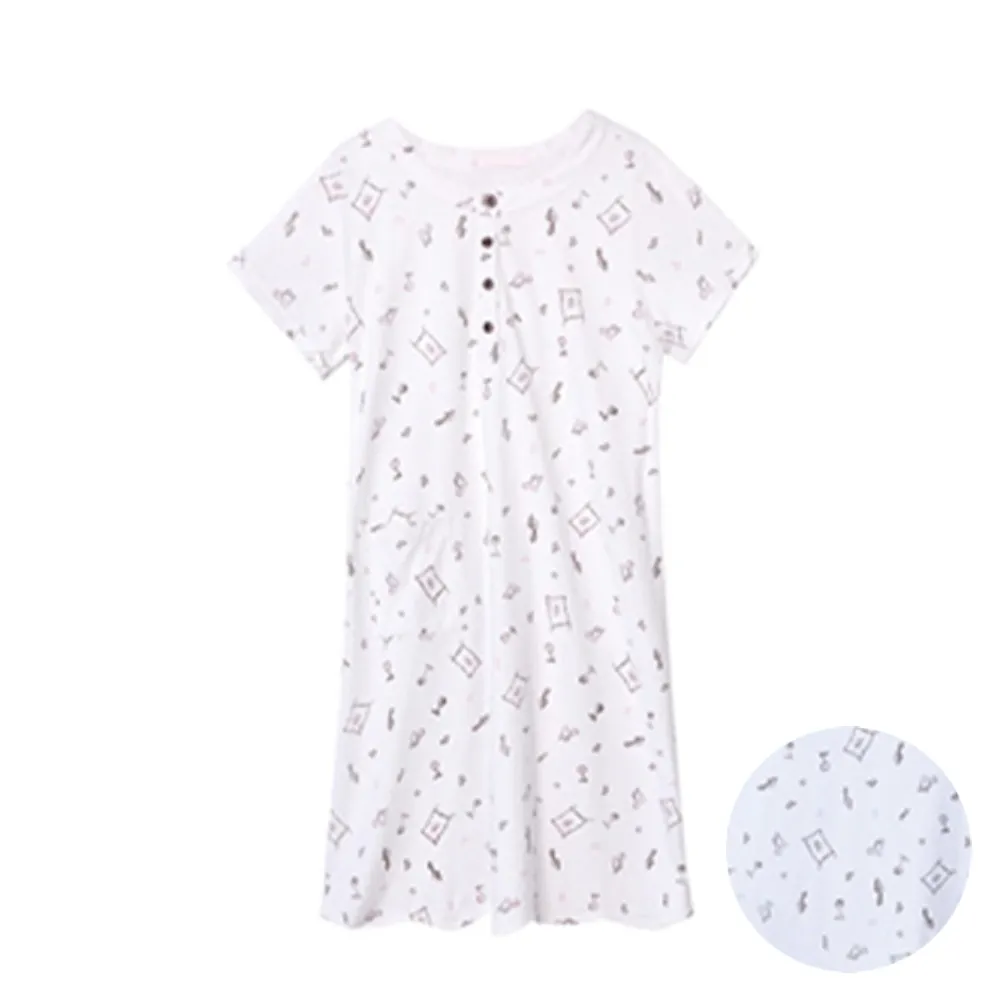 華歌爾睡衣-家居系列 M-L法蘭絨雲朵印花外袍(銀湖藍)-LRZ45933D5 歷史價格詳細信息