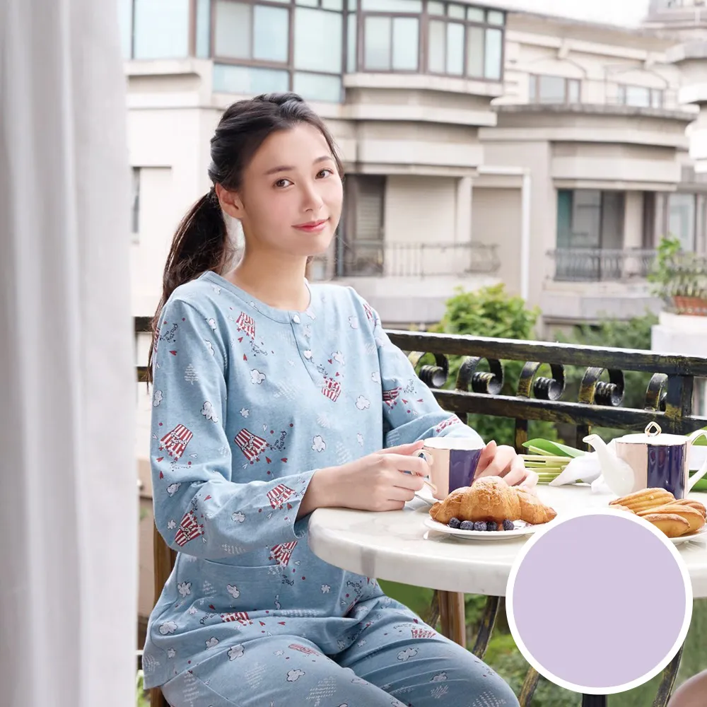 華歌爾睡衣-家居系列 M-L法蘭絨雲朵印花外袍(銀湖藍)-LRZ45933D5 歷史價格詳細信息