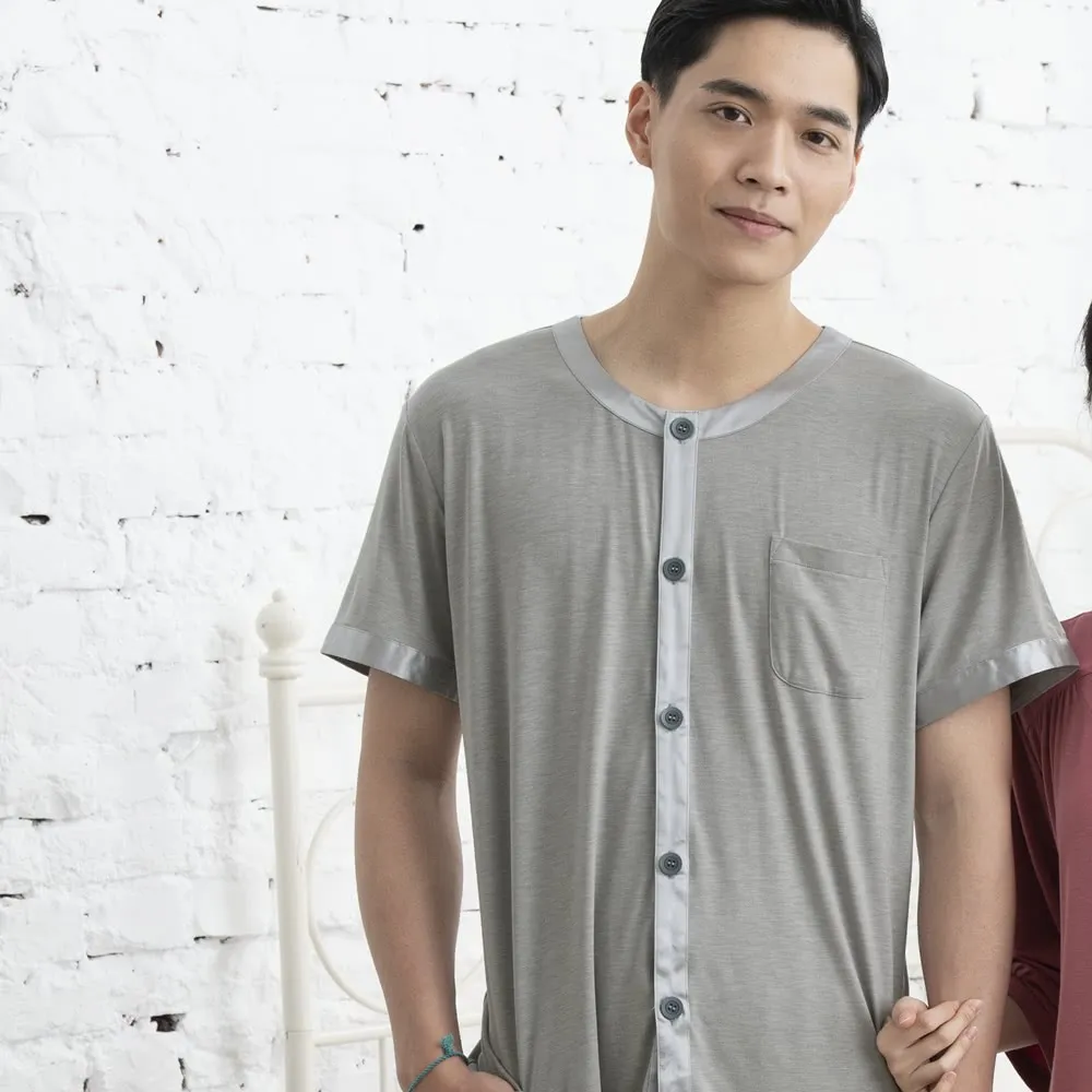 華歌爾睡衣-男士系列 M-LL國民領短袖褲裝(橄欖灰) 居家-純棉-LWZ74421FT 歷史價格詳細信息