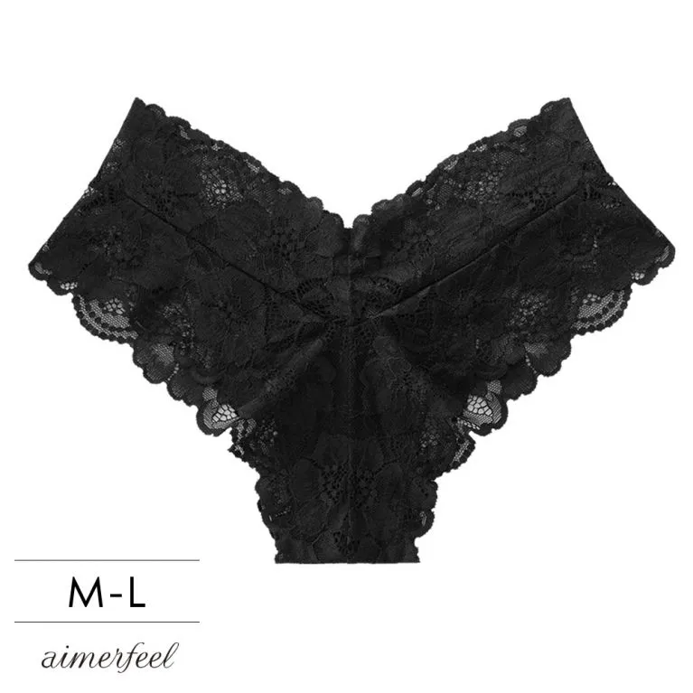 aimerfeel-交叉蕾絲全蕾絲半包臀內褲-黑色-603724-BL 歷史價格詳細信息