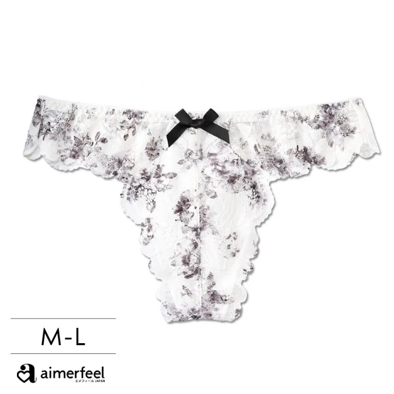 aimerfeel-花卉蕾絲豹紋三角內褲-黑色-1901421-BL 歷史價格詳細信息
