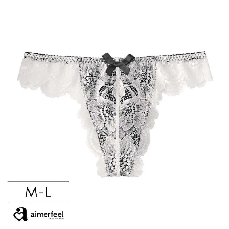 aimerfeel-淑女蕾絲交叉包覆&nbsp;丁字褲-黑色-603723-BL 歷史價格詳細信息