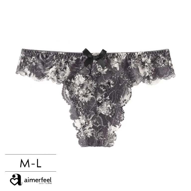 aimerfeel-花卉蕾絲豹紋三角內褲-黑色-1901421-BL 歷史價格詳細信息