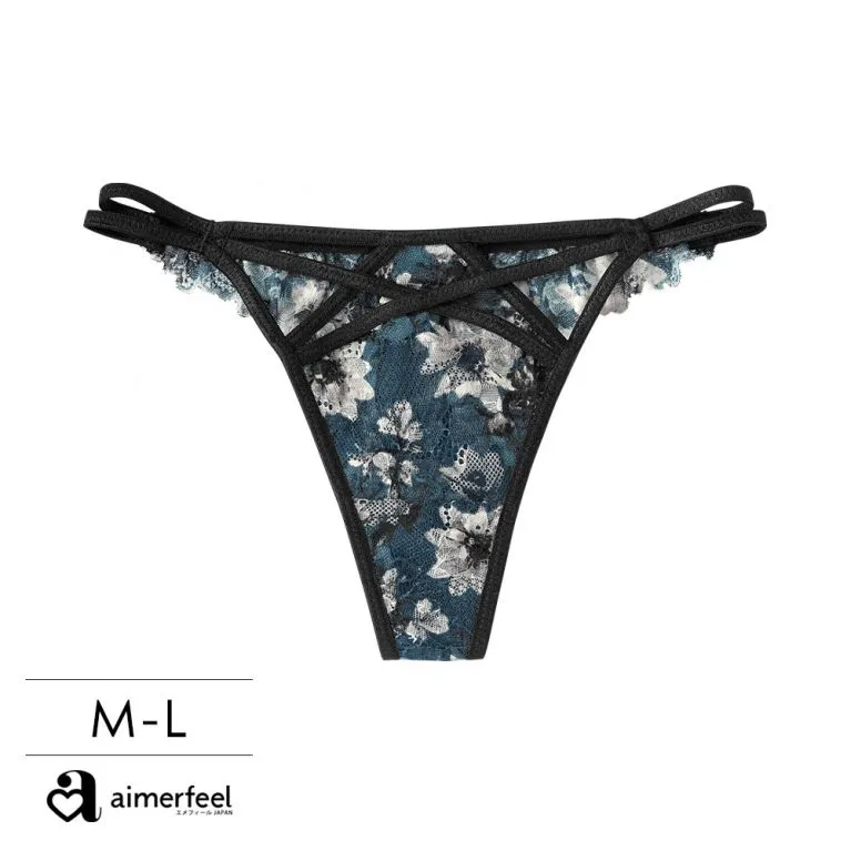 aimerfeel-花卉蕾絲豹紋三角內褲-黑色-1901421-BL 歷史價格詳細信息