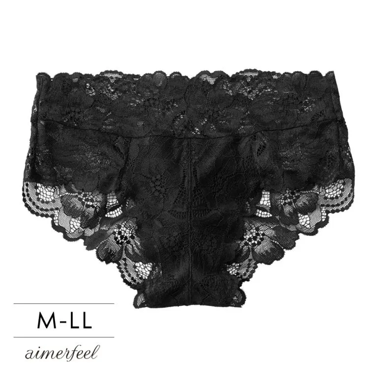 aimerfeel-蕾絲包覆全蕾絲三角內褲-黑色-603720-BL 歷史價格詳細信息