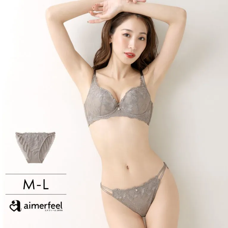 aimerfeel-百合刺繡蕾絲三角內褲-黑色-454321-BL 歷史價格詳細信息