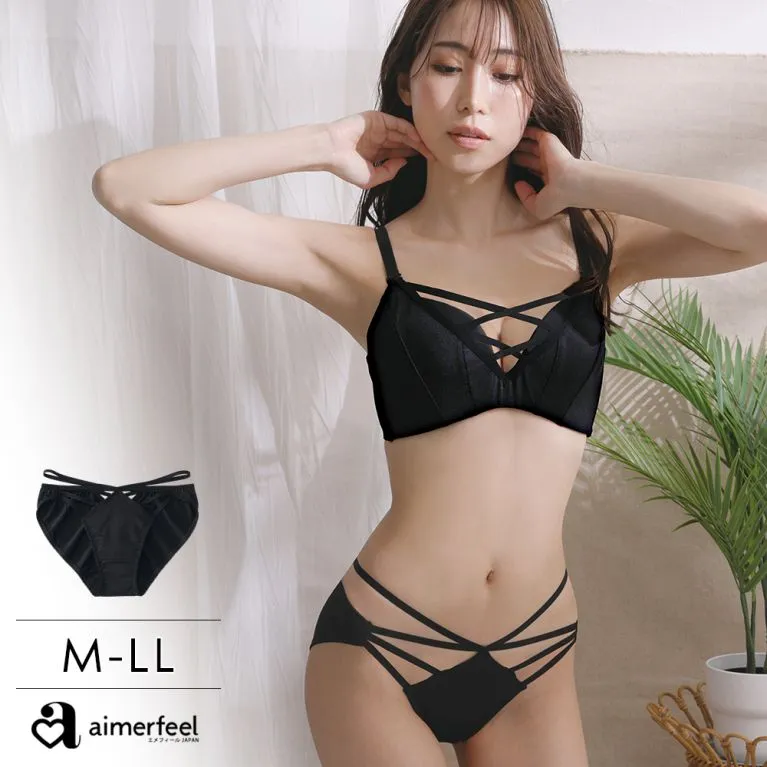 aimerfeel-交叉繫繩蕾絲無痕三角褲-黑色2-1101021-BL2 歷史價格詳細信息