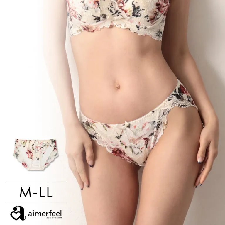 aimerfeel-成熟魅力花卉丁字內褲-米白色-605723-OW 歷史價格詳細信息
