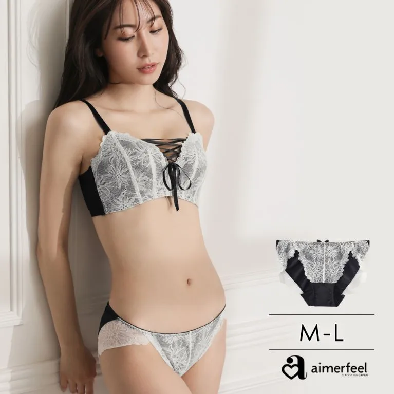 aimerfeel-緞帶蕾絲三角內褲-黑色-178820-BL 歷史價格詳細信息