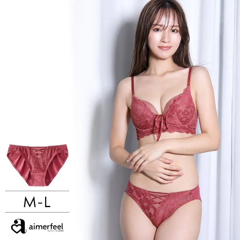 aimerfeel-緞帶蕾絲三角內褲-黑色-178820-BL 歷史價格詳細信息