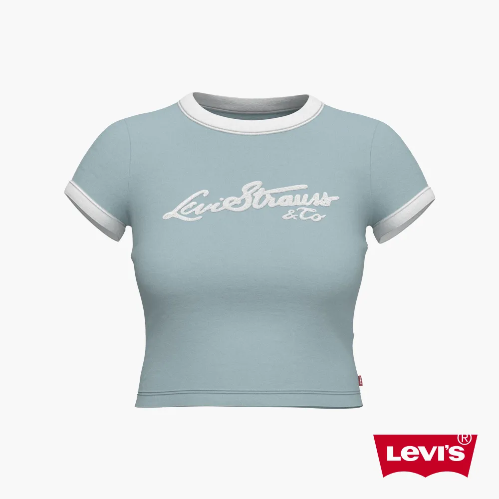 【LEVIS】女款 復古滾邊短版T恤 / 修身版型 / 經典Logo 復古橘 熱賣單品 A3523-0004 歷史價格詳細信息