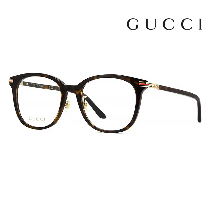 【Gucci】古馳 光學鏡框 GG1197OA 002 56mm 大鏡面 多邊形框眼鏡 LOGO鏡腳 奶茶色/金框 歷史價格詳細信息