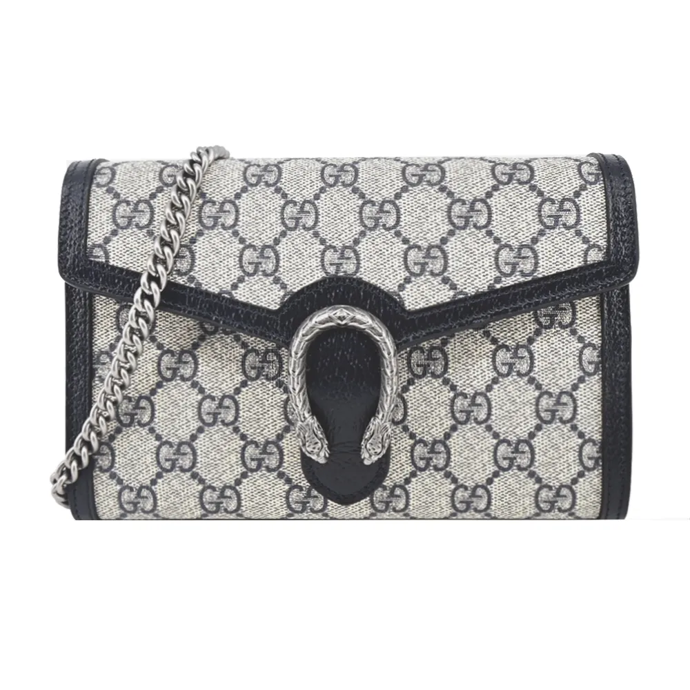 GUCCI Dionysus 素面牛皮虎頭扣翻蓋手拿包(白) 歷史價格詳細信息