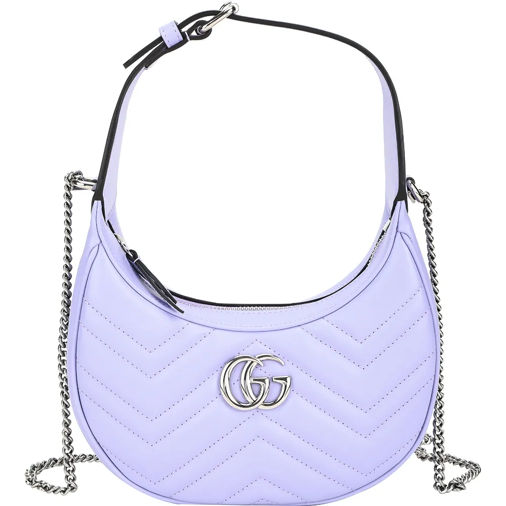 GUCCI GG Marmont 交叉縫線皮革翻蓋肩背/斜背鏈包(mini款)(裸粉色) 476433 DTD5N 2754 歷史價格詳細信息