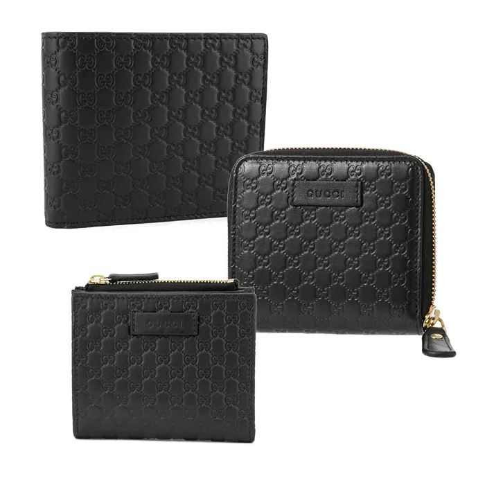 GUCCI Guccissima 壓紋牛皮證件照卡層對開長夾_展示品(黑色) 歷史價格詳細信息