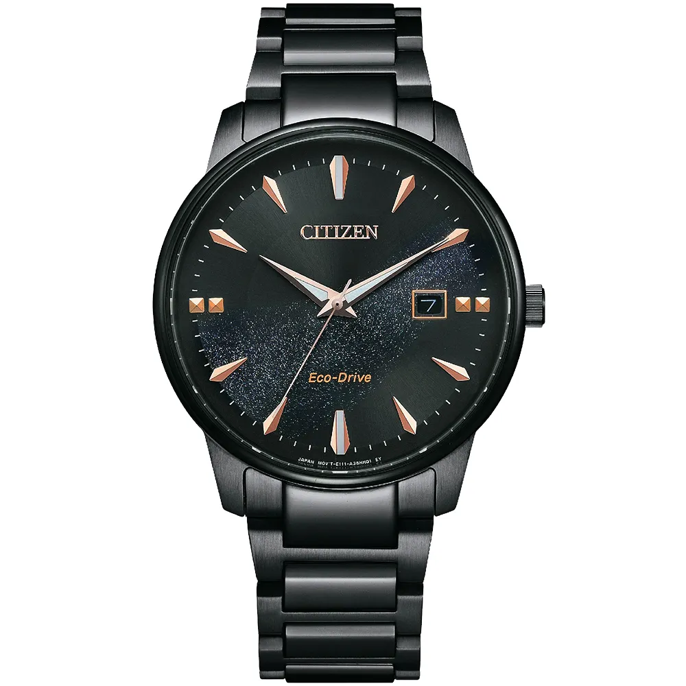 【CITIZEN】星辰 銀河限定 BM7595-89E 藍寶石鏡面 日期 鋼錶帶 光動能男錶 玫瑰金/黑 39.2mm 歷史價格詳細信息