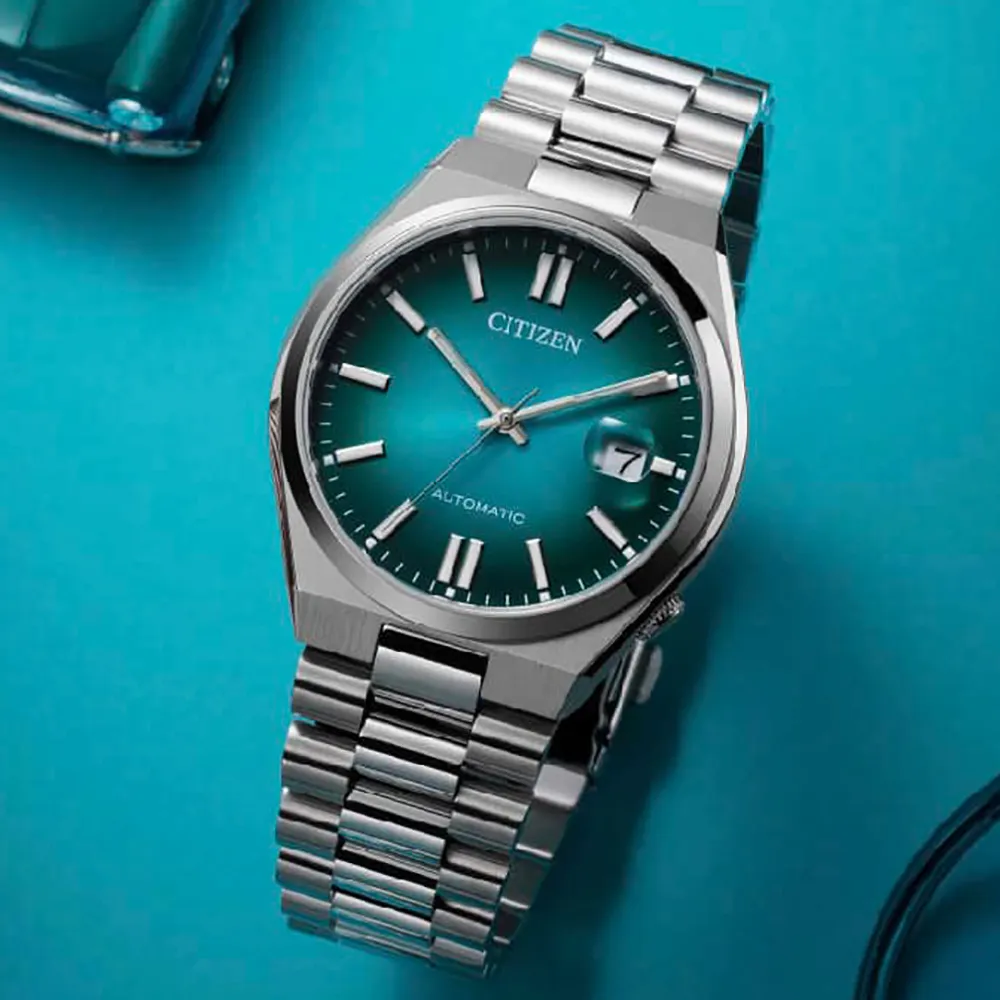 【CITIZEN】星辰 NJ0151-88X 青春撞色 日期顯示 鋼錶帶 機械男錶 湖水綠/銀 40mm 歷史價格詳細信息