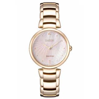 CITIZEN 光動能魅力四射時尚皮革腕錶-黑 歷史價格詳細信息