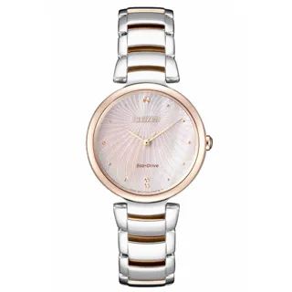 CITIZEN 光動能魅力四射時尚皮革腕錶-黑 歷史價格詳細信息