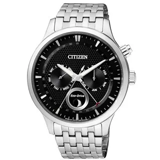 Citizen 星辰 AP1050 簡約 紳士 光動能 真兩眼 日期顯示 夜光 月相 不鏽鋼 手錶 腕錶 附小盒 歷史價格詳細信息