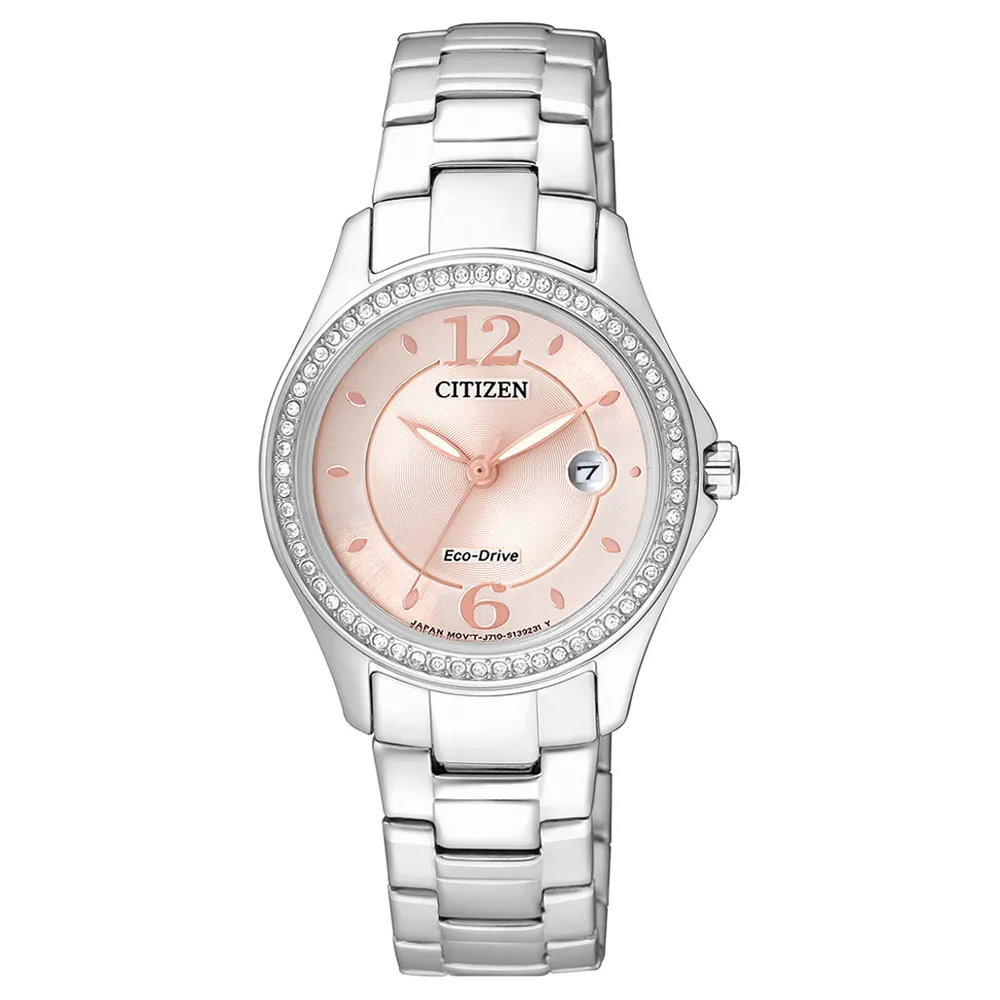 CITIZEN 光動能魅力四射時尚皮革腕錶-黑 歷史價格詳細信息