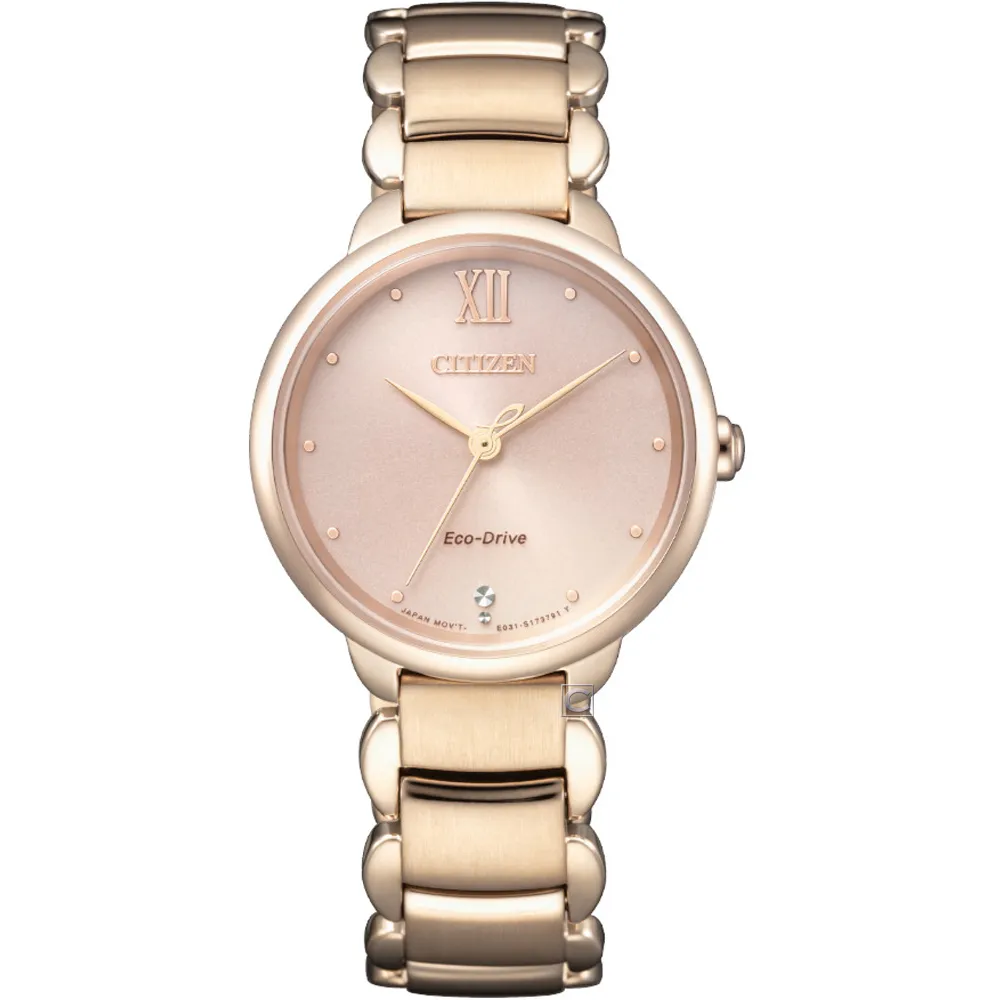 CITIZEN 星辰 L系列光動能時尚氣質腕錶/櫻花粉紅金/28mm/EM0922-81X 歷史價格詳細信息