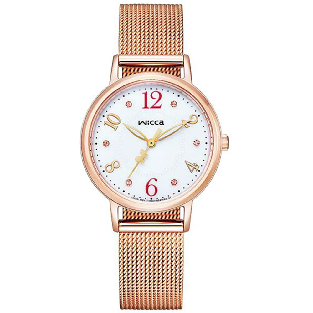 CITIZEN wicca粉面個性黑鋼米蘭帶太陽能腕錶KP5-140-91 歷史價格詳細信息