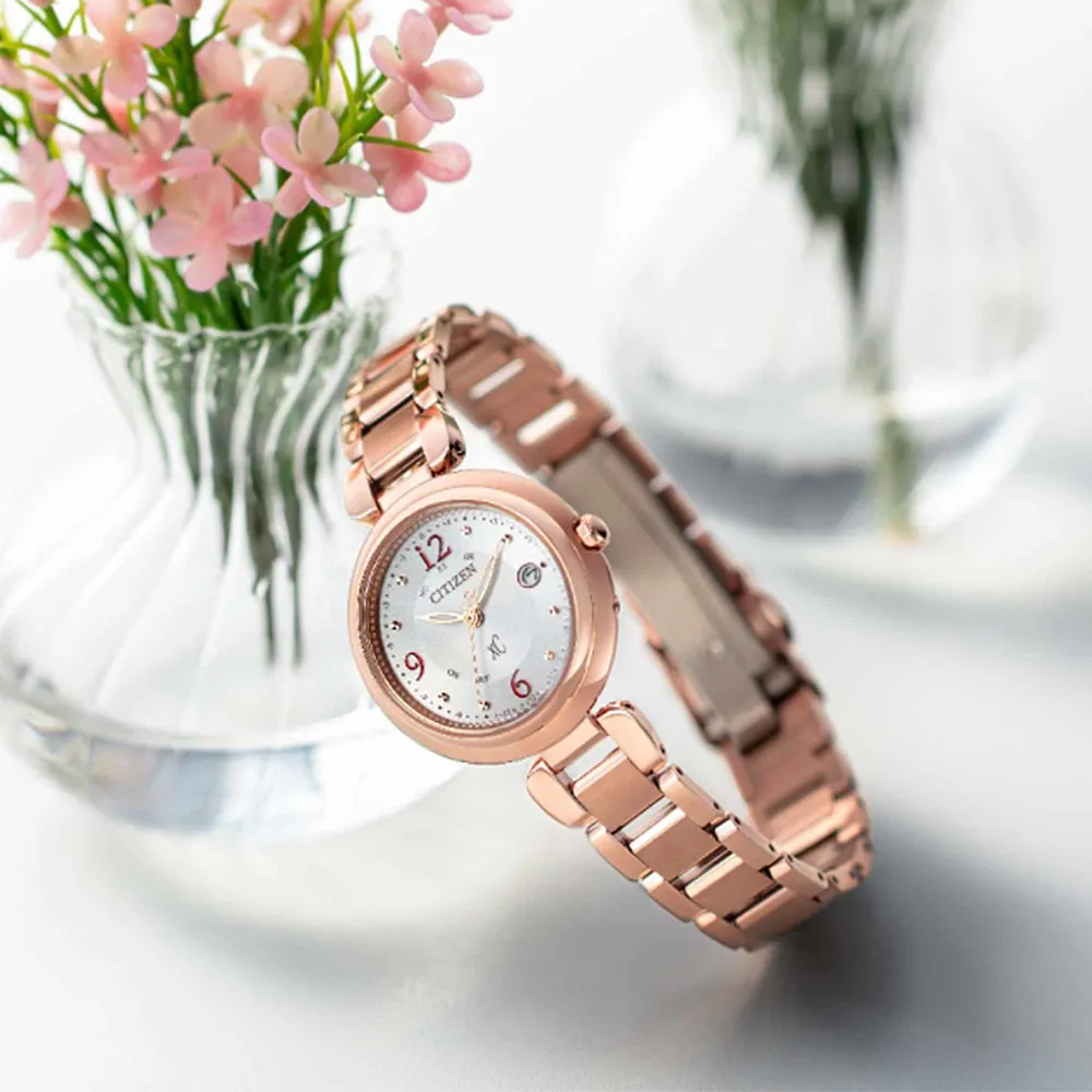 CITIZEN星辰 xC系列 光動能電波玫瑰金腕錶 27.8mm/EC1037-51A 歷史價格詳細信息