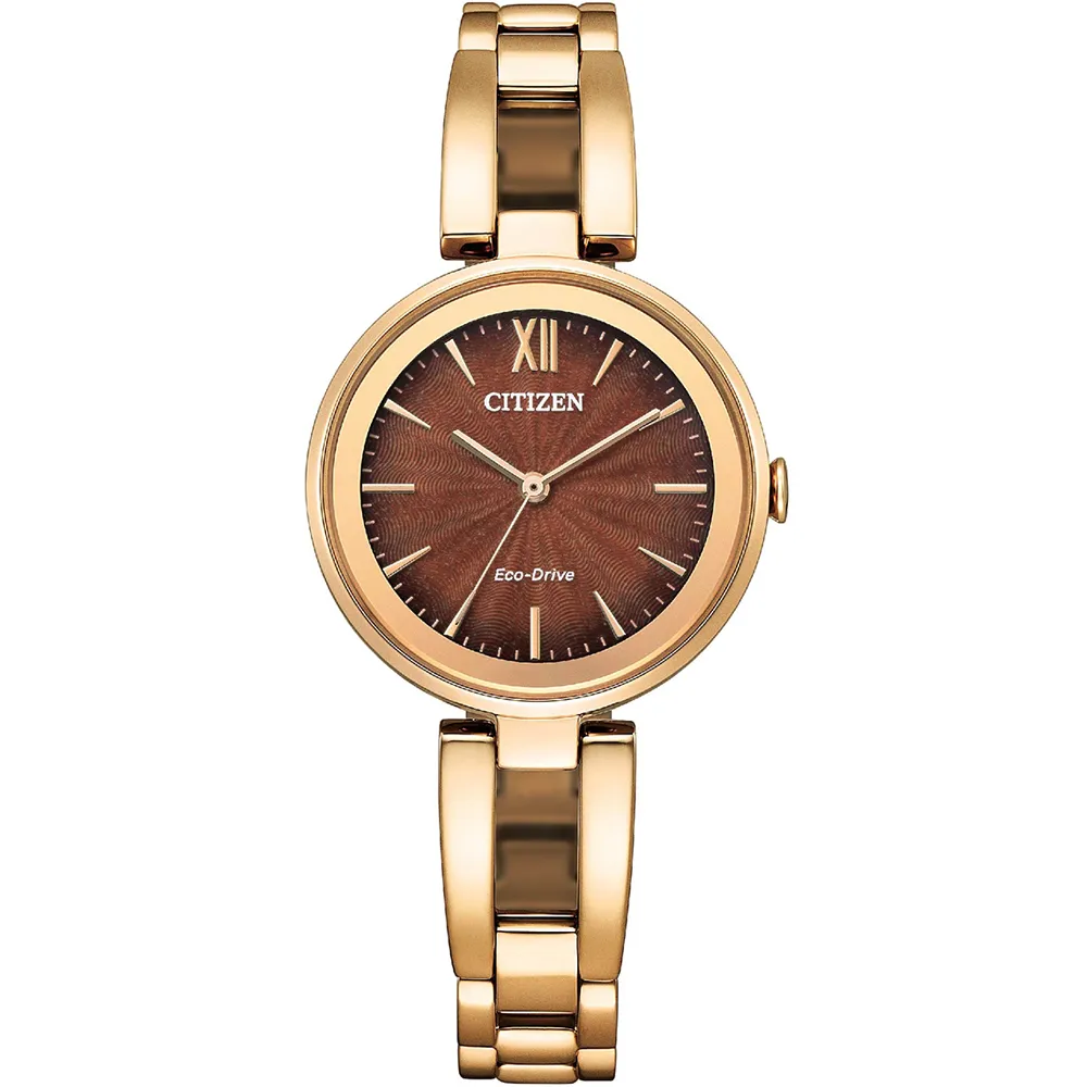 CITIZEN EM0809-83X《田馥甄 廣告款》28mm/光動能/手環式錶帶百搭女款/咖啡金/公司貨【第一鐘錶】 歷史價格詳細信息