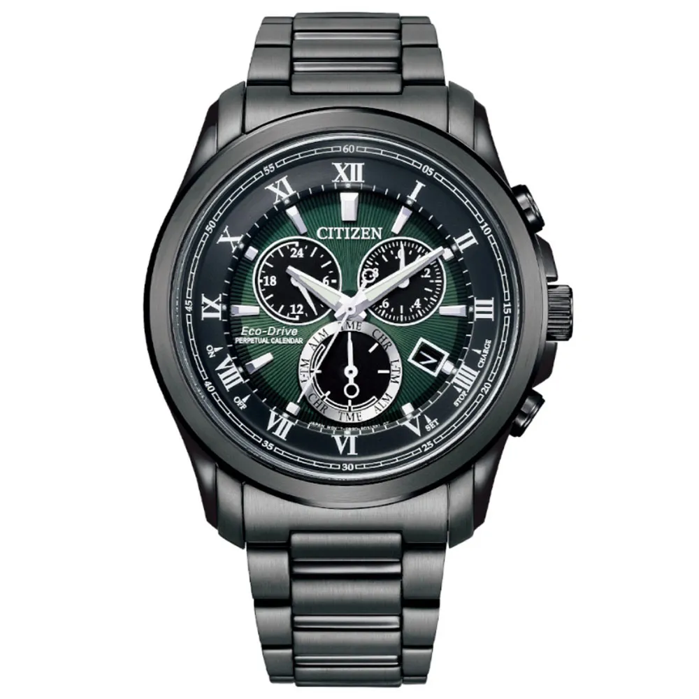 CITIZEN 星辰 GENTS光動能三眼計時錶/綠/42mm/AT2149-85X 歷史價格詳細信息