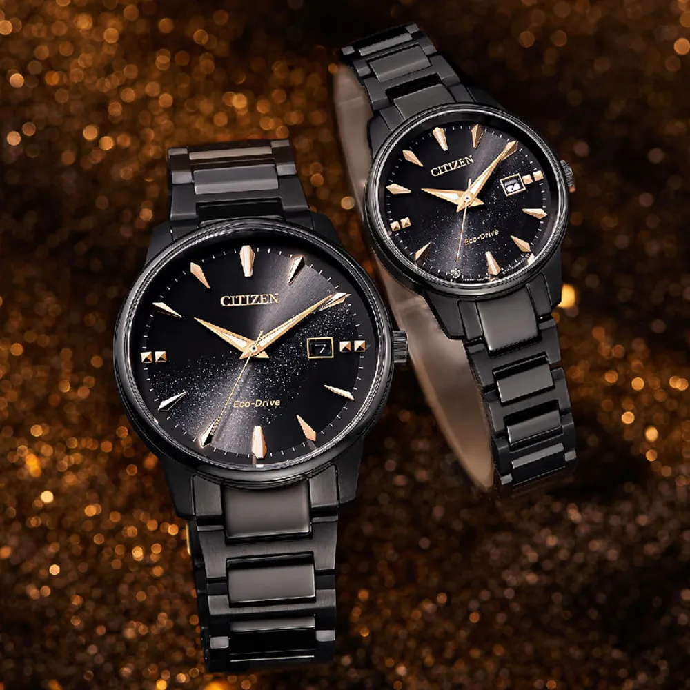 【CITIZEN】星辰 EW2595-81E BM7595-89E 藍寶石鏡面 日期 鋼錶帶 光動能 銀河對錶 玫瑰金/黑 歷史價格詳細信息