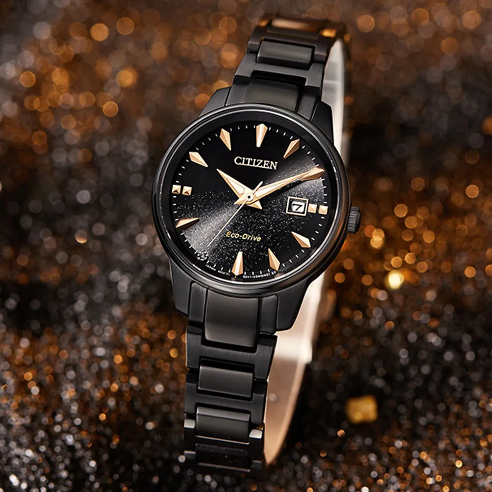 【CITIZEN】星辰 EW2595-81E BM7595-89E 藍寶石鏡面 日期 鋼錶帶 光動能 銀河對錶 玫瑰金/黑 歷史價格詳細信息