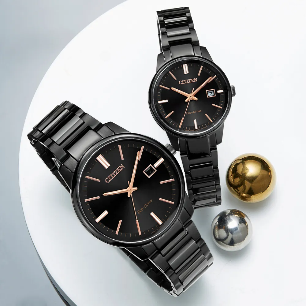 CITIZEN星辰 PAIR系列 光動能簡約對錶-黑 (AW1231-66E+FE1081-67E) 歷史價格詳細信息