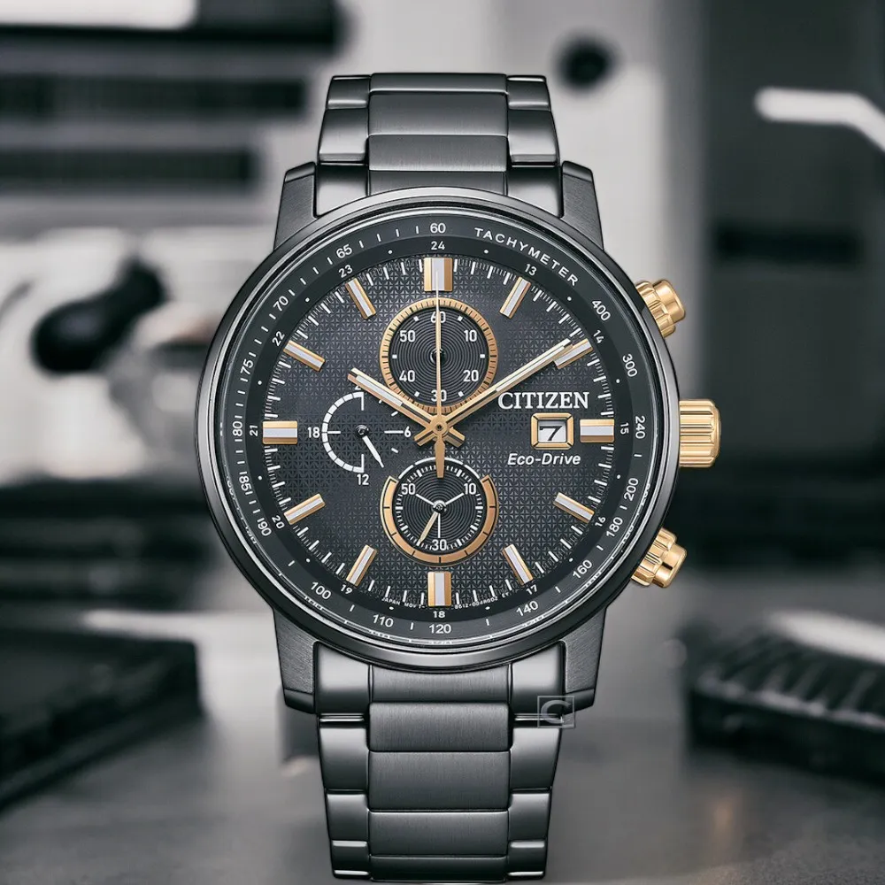 CITIZEN 星辰 / CA0846-81E / 光動能 藍寶石水晶玻璃 日期 防水100米 不鏽鋼手錶 鍍黑 43mm 歷史價格詳細信息