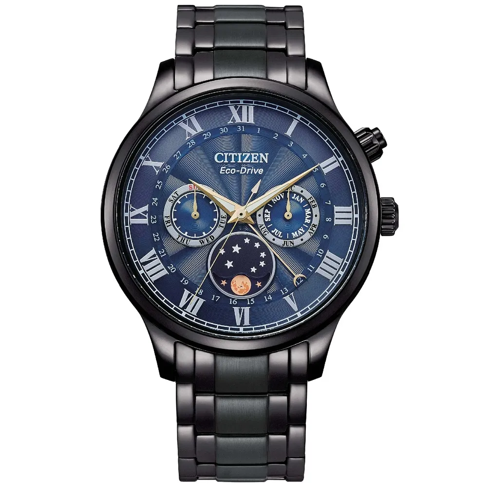 【CITIZEN】星辰 AP1055-87X 光動能 羅馬字 藍寶石玻璃鏡面 鋼錶帶 日月相男錶 42mm 綠/黑 歷史價格詳細信息