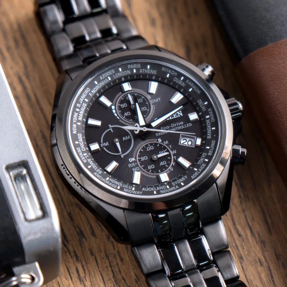 【CITIZEN】星辰 亞洲限定款 CA0775-87X 數字 日期顯示 鋼錶帶 光動能 計時男錶 黑/綠 42.5mm 歷史價格詳細信息